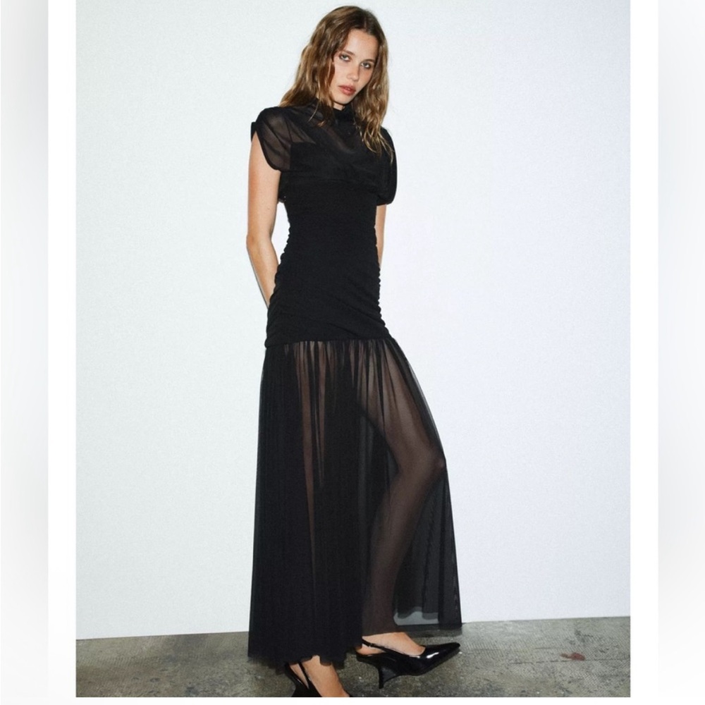 Zara Combined Draped Mini Dress